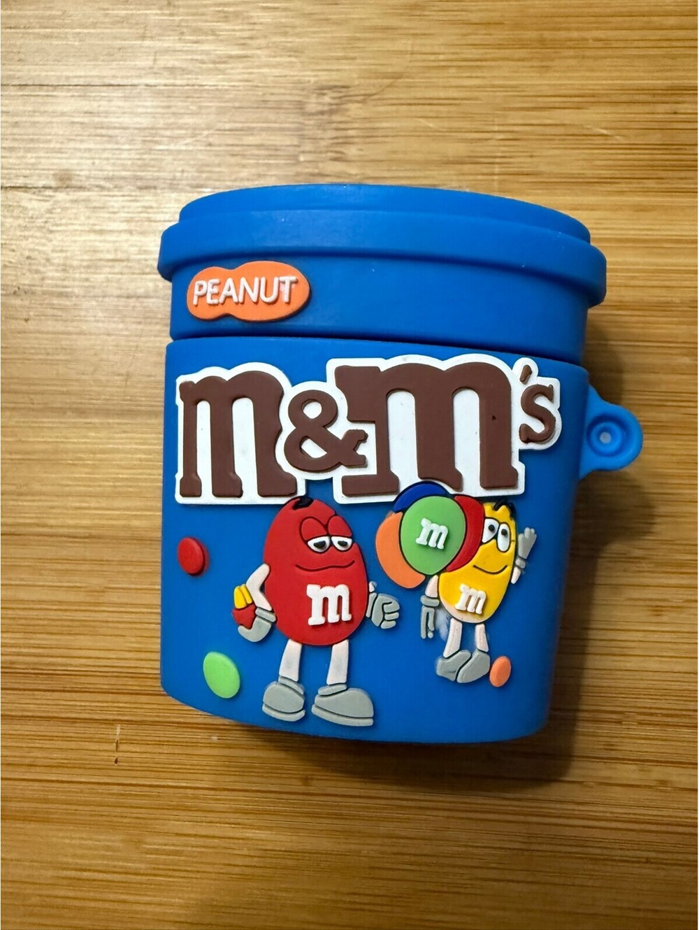 M&M's Peanut Blue Candy Bag Keychain Airpods gen 1 -2 case or bag charm